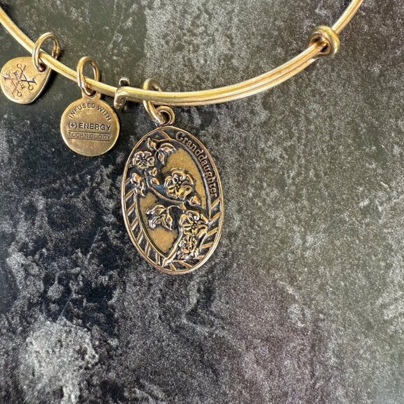Alex and Ani Granddaughter Charm Bangle Gold Tone 2016 Keepsake Bracelet - Picture 2 of 12
